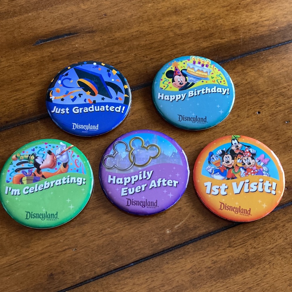 Disneyland Park Celebration Buttons